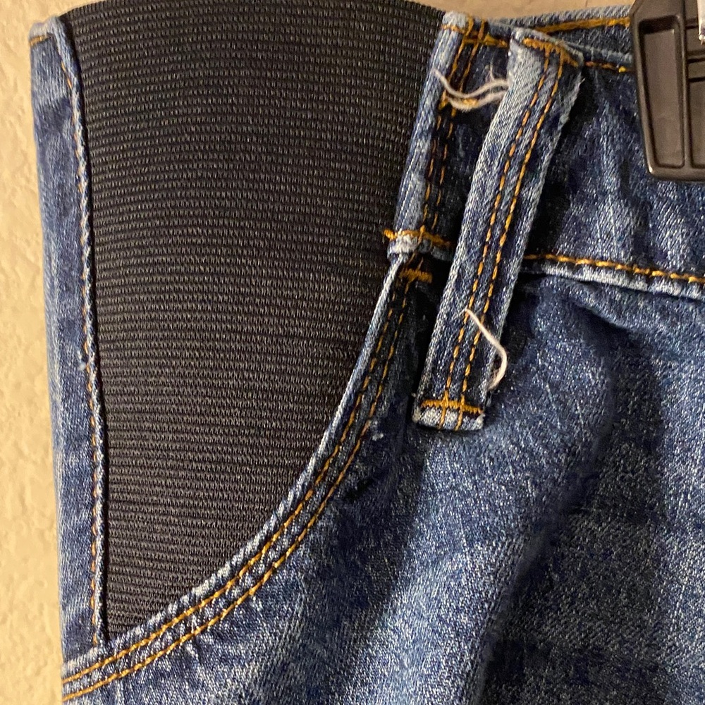 Maternity Denim Shorts with Stretch Side Panels - Blue - Picture 7 of 7